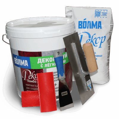 Комплект "ВОЛМА-Декор", фактура "Дерево", 5 кг Комплект "ВОЛМА-Декор", фактура "Дерево", 5 кг